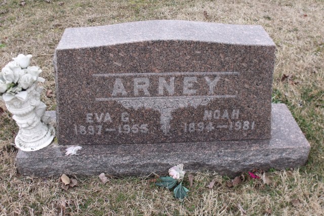 Grave Stone for Noah Arney and Eva Arney