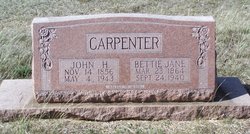 Elizabeth Jane Bettie <i>Johnson</i> Carpenter